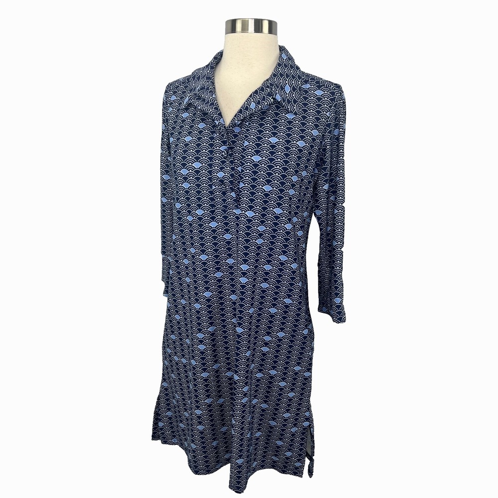 Jude Connally Womens‎ Small Blue Geometric Pullover Dress